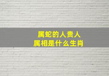 属蛇的人贵人属相是什么生肖