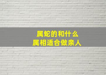 属蛇的和什么属相适合做亲人