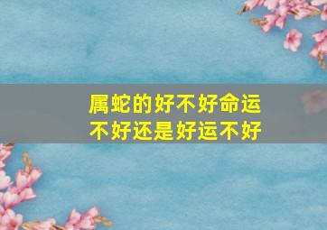 属蛇的好不好命运不好还是好运不好