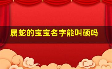 属蛇的宝宝名字能叫硕吗