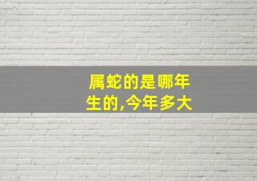 属蛇的是哪年生的,今年多大