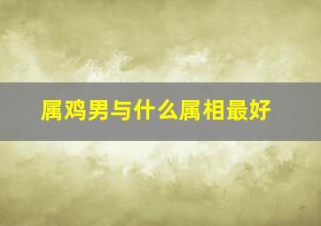 属鸡男与什么属相最好