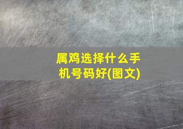 属鸡选择什么手机号码好(图文)