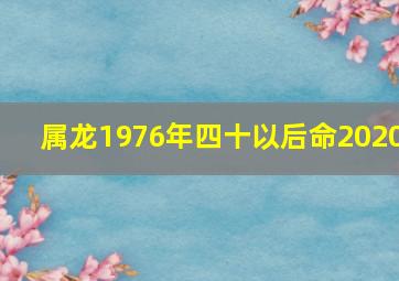 属龙1976年四十以后命2020