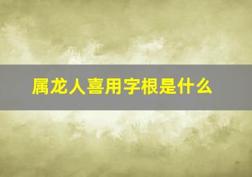 属龙人喜用字根是什么