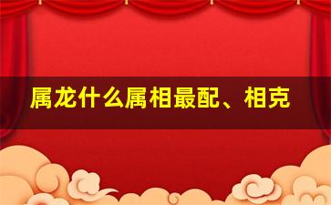 属龙什么属相最配、相克