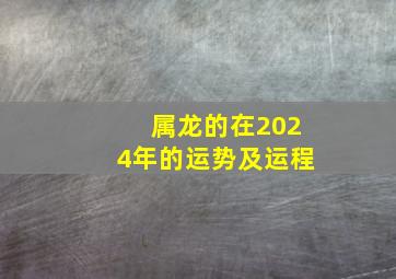 属龙的在2024年的运势及运程