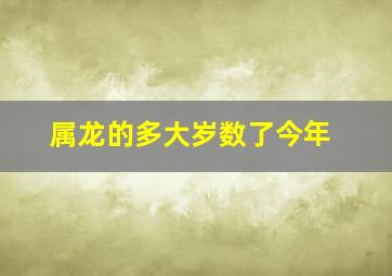 属龙的多大岁数了今年