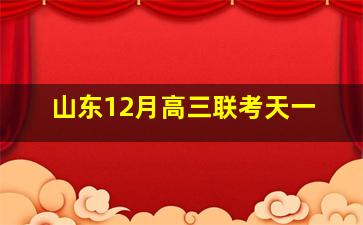 山东12月高三联考天一