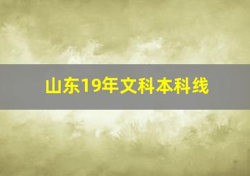 山东19年文科本科线