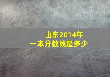 山东2014年一本分数线是多少