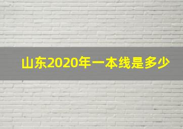 山东2020年一本线是多少