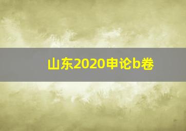 山东2020申论b卷