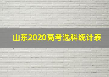 山东2020高考选科统计表