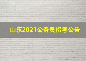 山东2021公务员招考公告