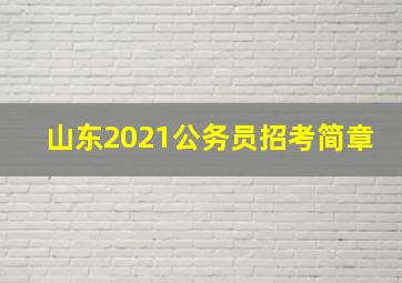 山东2021公务员招考简章