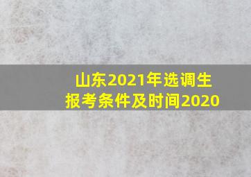 山东2021年选调生报考条件及时间2020