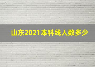 山东2021本科线人数多少