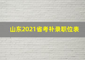 山东2021省考补录职位表