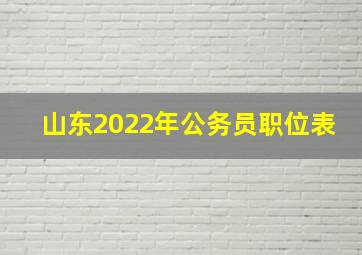 山东2022年公务员职位表