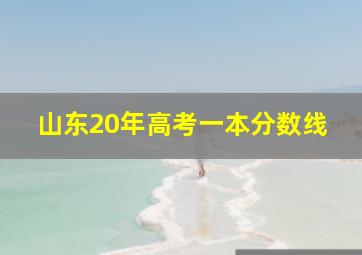 山东20年高考一本分数线