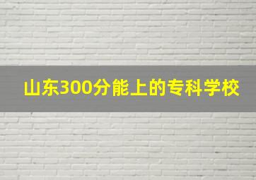 山东300分能上的专科学校