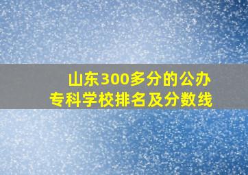 山东300多分的公办专科学校排名及分数线