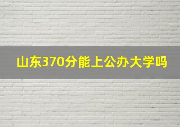 山东370分能上公办大学吗