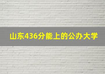 山东436分能上的公办大学