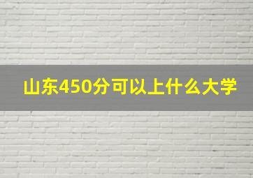 山东450分可以上什么大学