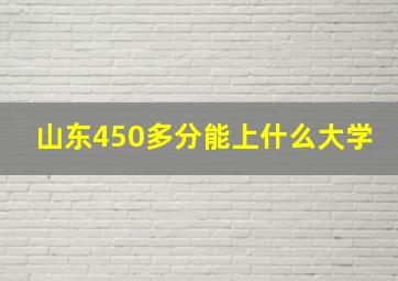 山东450多分能上什么大学