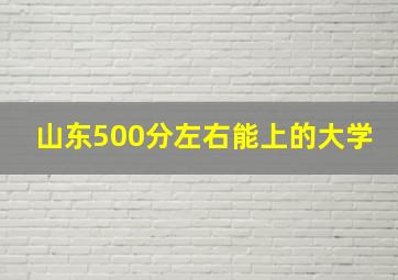 山东500分左右能上的大学