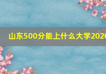 山东500分能上什么大学2020