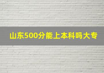 山东500分能上本科吗大专