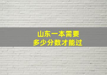 山东一本需要多少分数才能过