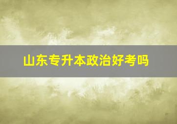 山东专升本政治好考吗