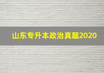 山东专升本政治真题2020