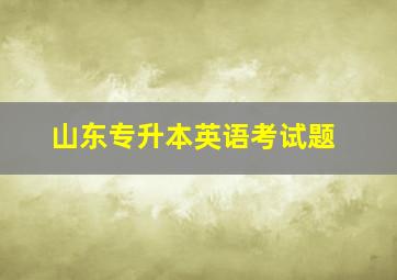 山东专升本英语考试题