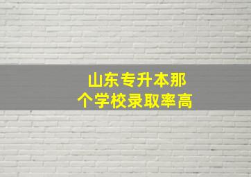 山东专升本那个学校录取率高