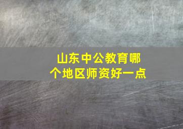 山东中公教育哪个地区师资好一点