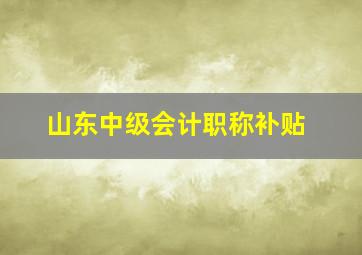 山东中级会计职称补贴