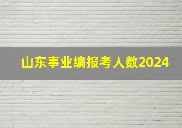 山东事业编报考人数2024