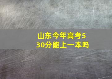 山东今年高考530分能上一本吗