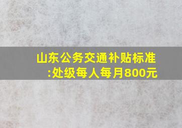 山东公务交通补贴标准:处级每人每月800元