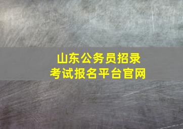 山东公务员招录考试报名平台官网