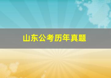 山东公考历年真题