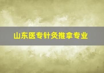 山东医专针灸推拿专业