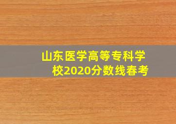 山东医学高等专科学校2020分数线春考