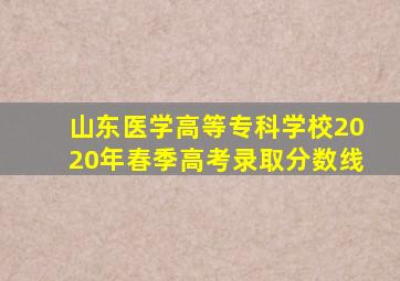 山东医学高等专科学校2020年春季高考录取分数线