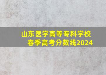 山东医学高等专科学校春季高考分数线2024